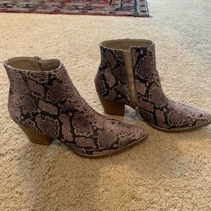 Snakeskin Booties